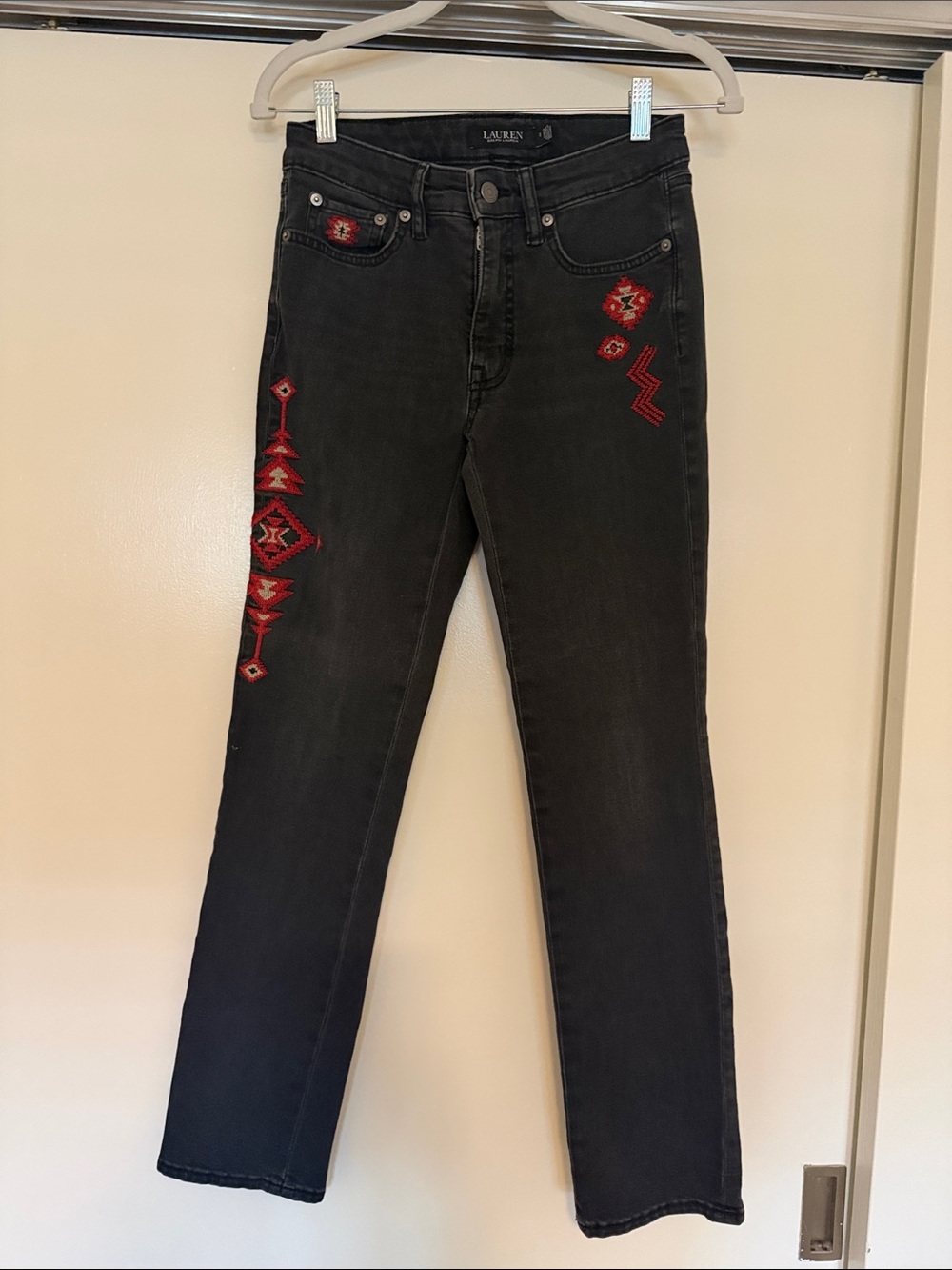 Ralph Lauren Black Denim Jeans with Subtle Stitching